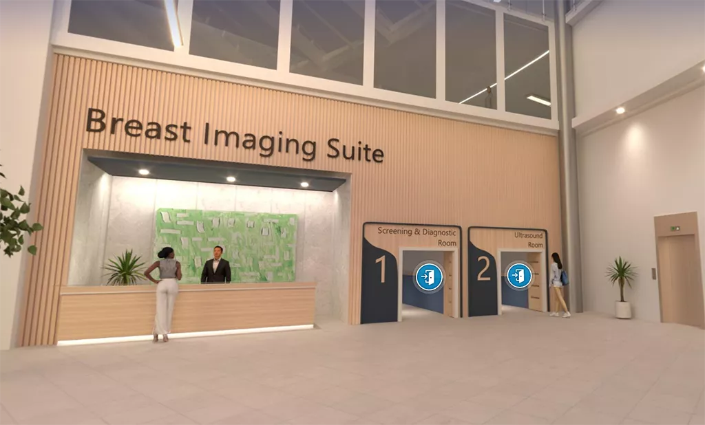 Interior image of Breast Imaging Suite inside the virtual hostpital.